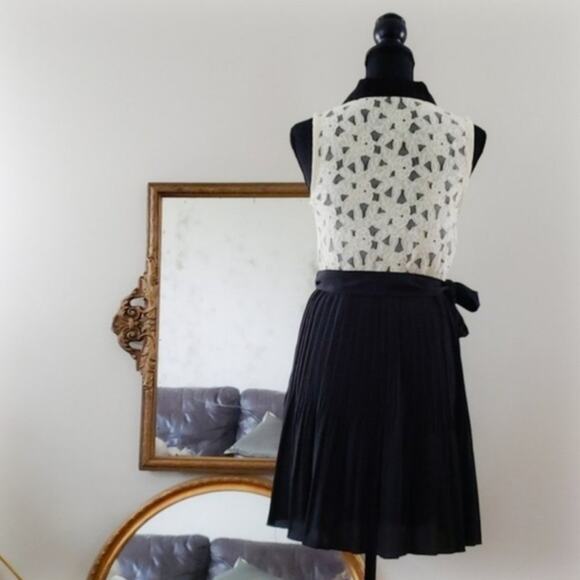 NEW * Monteau Women's Flowy Lace Mobwife Midi Dress Medium Retro Classic Black - Picture 2 of 7